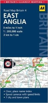 East Anglia Road and Tourist Map.