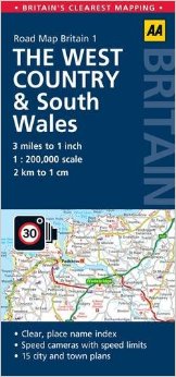 The West Country & South Wales Road and Tourist Map.