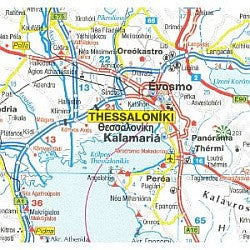 Greece Road and Shaded Relief Tourist Map.