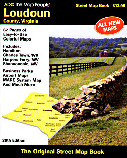 Loudoun County Street ATLAS, Virginia, America.