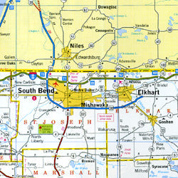 Indiana, "Travelvision" Road and Tourist Map, America.