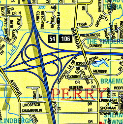 Indianapolis vicinity Street ATLAS, Indiana, America.