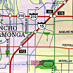 Los Angeles and San Diego FREEWAYS Map, California, America.