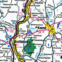 Vermont, Maine and New Hampshire "StateSlicker" Road and Tourist Map, America.