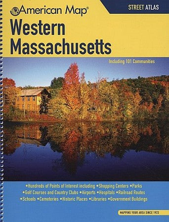 Massachusetts, WESTERN, Street ATLAS, Massachusetts, America.