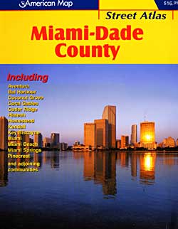 Miami and Dade County Street ATLAS, Florida, America.