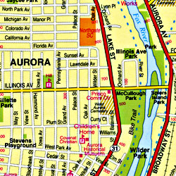 Naperville and Aurora "CitySlicker" Illinois, America.