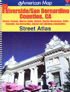 Riverside and San Bernardino Counties Street ATLAS, California, America.