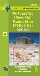 Crete "Mt.Idha" Road and Tourist Map, Greece.