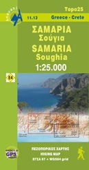 Crete "Samaria-Sougia" Road and Tourist Map, Greece.