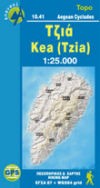 Keea Map Kea (Tzia), Road and Tourist Map, Greece.