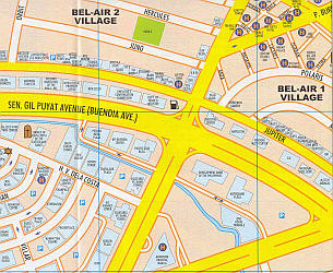 Makati and Ortigas Business District Building Map, Philippines.