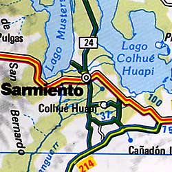 Argentina Road and Shaded Relief Map.