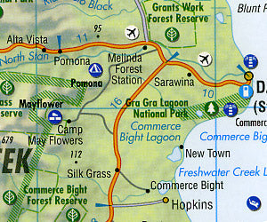 Belize Road and Tourist Map.