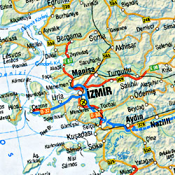 Europe Road and Shaded Relief Tourist Map.Scale 1:4,000,000.