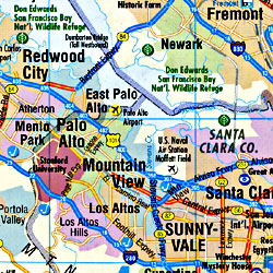 United States, PACIFIC NORTHWEST, Road and Shaded Relief Tourist Map.