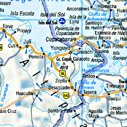 Peru Road and Shaded Relief Tourist Map.