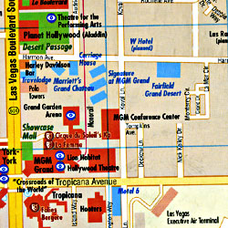 United States, SOUTHWEST, Road and Shaded Relief Tourist Map.