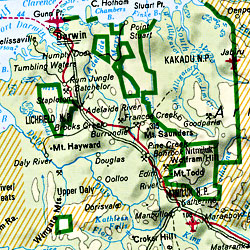 Australia Road and Shaded Relief Tourist Map.