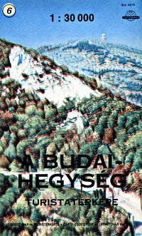 Budai Mountains Road and Shaded Relief Tourist Map, Hungary.