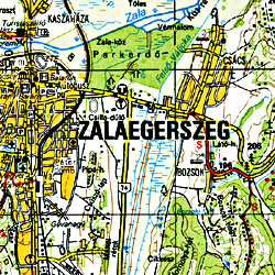 Gocsej Road and Shaded Relief Tourist Map, Hungary.