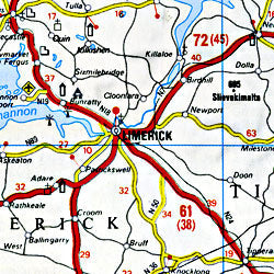 Great Britain and Ireland Road and Shaded Relief Tourist Map.