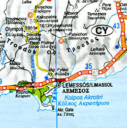 Greece Road and Shaded Relief Tourist Map.