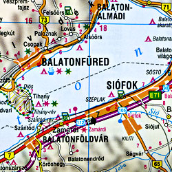 Hungary Road and Shaded Relief Tourist Map.