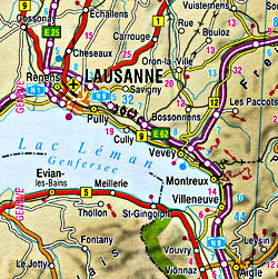 Italy Road and Shaded Relief Tourist Map.