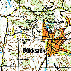 Matra Road and Shaded Relief Tourist Map, Hungary.