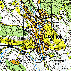 Pilis Road and Shaded Relief Tourist Map, Hungary.