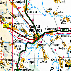 Romania Shaded Relief Tourist Road Atlas.