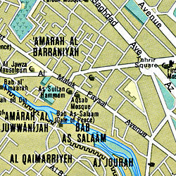 Syria and Lebanon, Road and Shaded Relief Tourist Map.