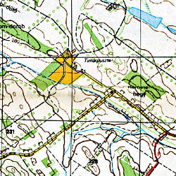 Vertes Road and Shaded Relief Tourist Map, Hungary.