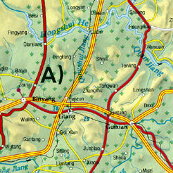 Vietnam, Laos, and Cambodia, Road and Tourist Map.