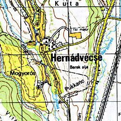 Zemplen Mountains North Road and Shaded Relief Tourist Map, Hungary.