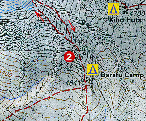 Kilimanjaro Climbing and Trekking Map, Tanzania.