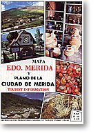 Merida State, Road and Tourist Map, Venezuela.