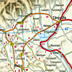 Serbia and Montenegro, Road and Shaded Relief Tourist Map.