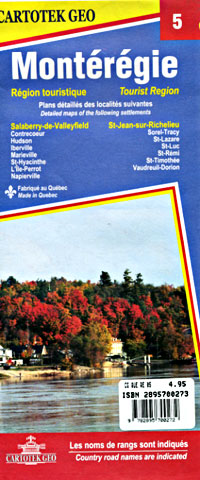 Quebec Province Tourist Road Map #05 (Mont?r?gie), Canada.