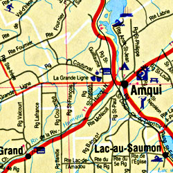 Quebec Province Tourist Road Map #12 (Gaspesie-Bas-St-Laurent), Canada.