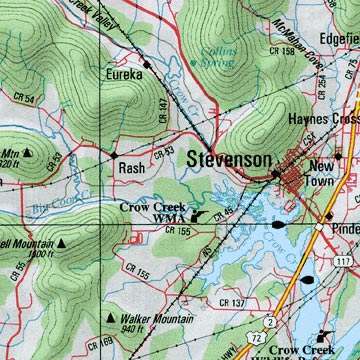 Alabama Road, Topographic, and Shaded Relief Tourist ATLAS and Gazetteer, America.