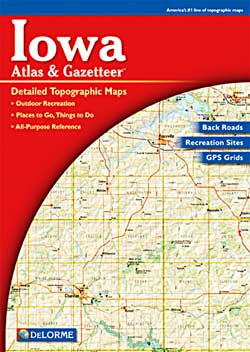 Iowa Road, Topographic, and Shaded Relief Tourist ATLAS and Gazetteer, America.