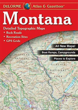 Montana Road, Topographic, and Shaded Relief Tourist Road ATLAS and Gazetteer, America.