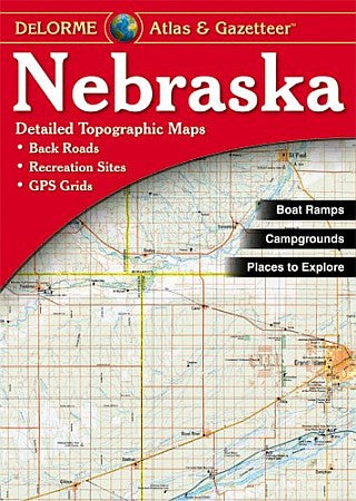 Nebraska Road, Topographic, and Shaded Relief Tourist ATLAS and Gazetteer, America.