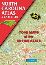 North Carolina Road, Topographic, and Shaded Relief Tourist ATLAS and Gazetteer, America.