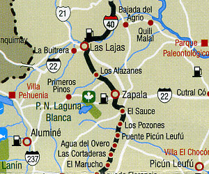 Ruta 40 Regional Road and Tourist Map.