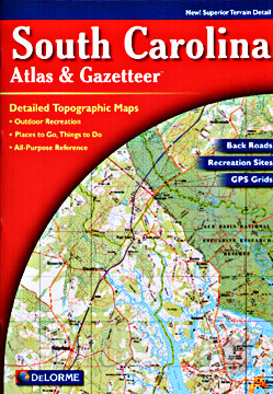 South Carolina Road, Topographic, and Shaded Relief Tourist ATLAS and Gazetteer, America.