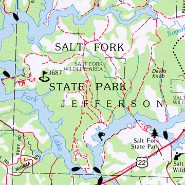 Ohio Road, Shaded Relief and Topographic Tourist ATLAS and Gazetteer, America.