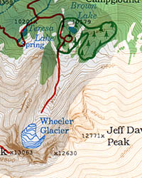 Great Basin National Park, Road and Recreation Map, Nevada, America.